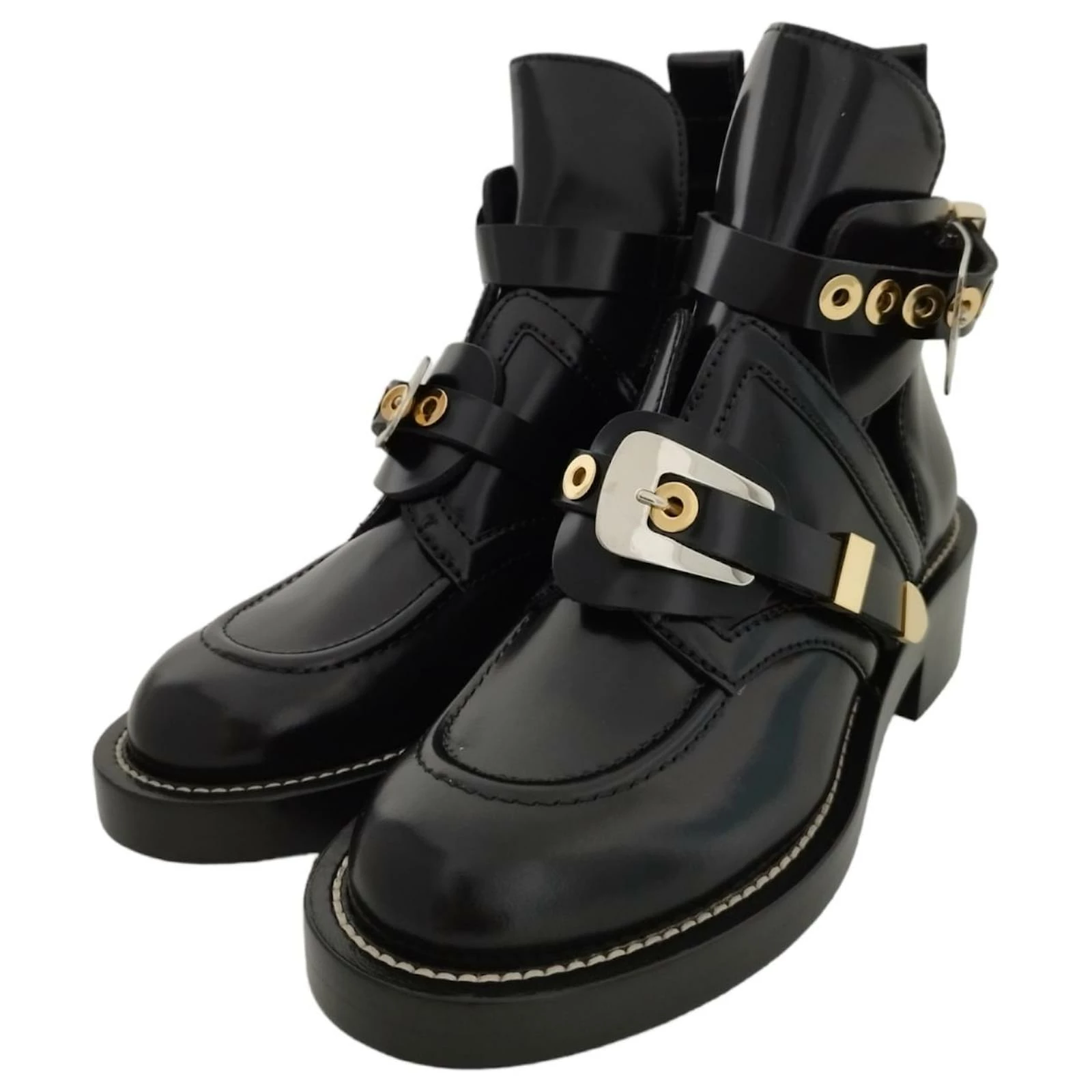 Balenciaga Black Leather Belt Boots 6 Balenciaga Black Leather Belt Boots - Image 6