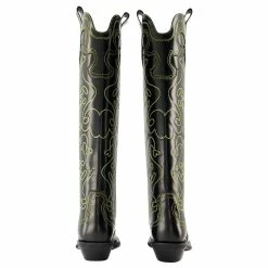 Western Boots - Ganni - Black/Yellow - Leather -winter shoes Sales 2023 809098 3
