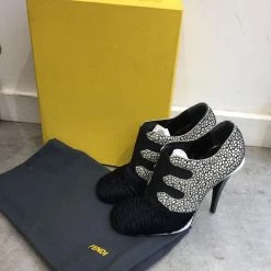 FENDI Ankle Boots T.eu 38 Leather Navy Blue -winter shoes Sales 2023 822542 7