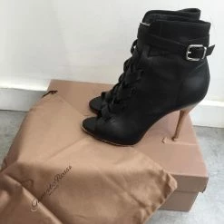 GIANVITO ROSSI Ankle Boots T.eu 37 Leather Black -winter shoes Sales 2023 822545 7