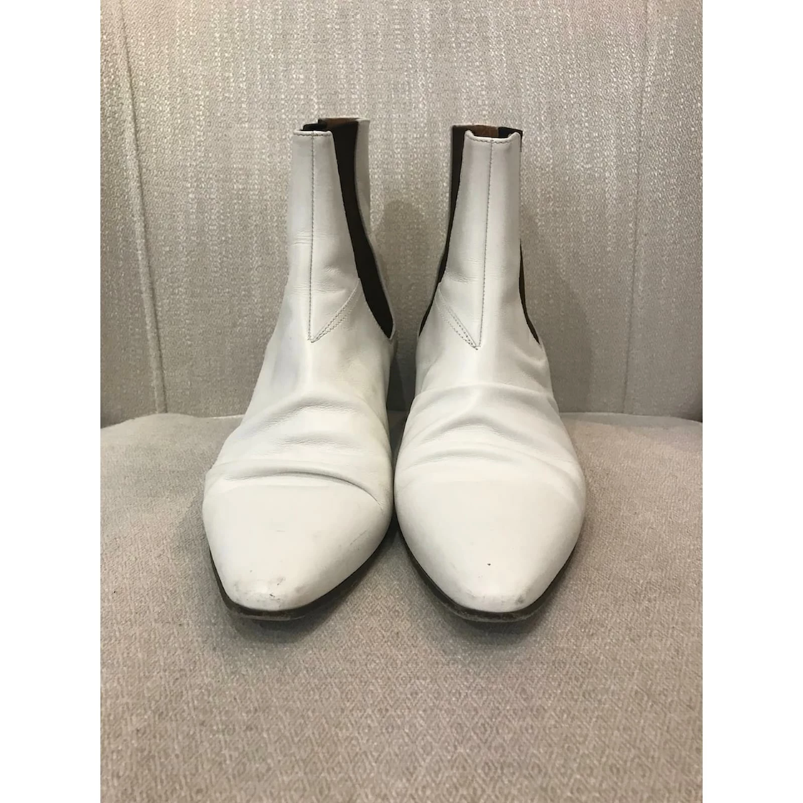 Céline CELINE Ankle Boots T.eu 41 Leather White 2 Céline CELINE Ankle Boots T.eu 41 Leather White - Image 2
