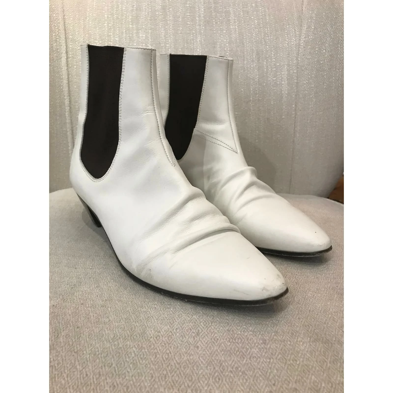 Céline CELINE Ankle Boots T.eu 41 Leather White 3 Céline CELINE Ankle Boots T.eu 41 Leather White - Image 3