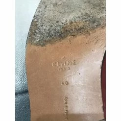 Céline CELINE Ankle Boots T.eu 40 Leather Dark Red -winter shoes Sales 2023 822598 6