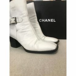 CHANEL Ankle Boots T.eu 37 Leather White -winter shoes Sales 2023 822599 10