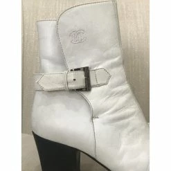 CHANEL Ankle Boots T.eu 37 Leather White -winter shoes Sales 2023 822599 7