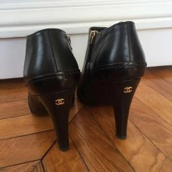 CHANEL Ankle Boots T.eu 36 Leather Black -winter shoes Sales 2023 822603 4