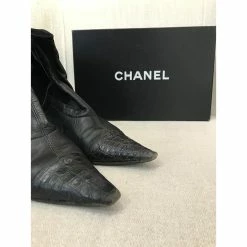 CHANEL Ankle Boots T.eu 37 Leather Black -winter shoes Sales 2023 822604 9