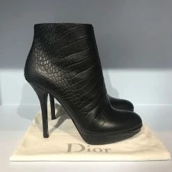 DIOR Ankle Boots T.eu 37.5 Leather Black -winter shoes Sales 2023 822617 7