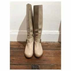 Chloé CHLOE Boots T.eu 36 Leather Beige -winter shoes Sales 2023 823557 4