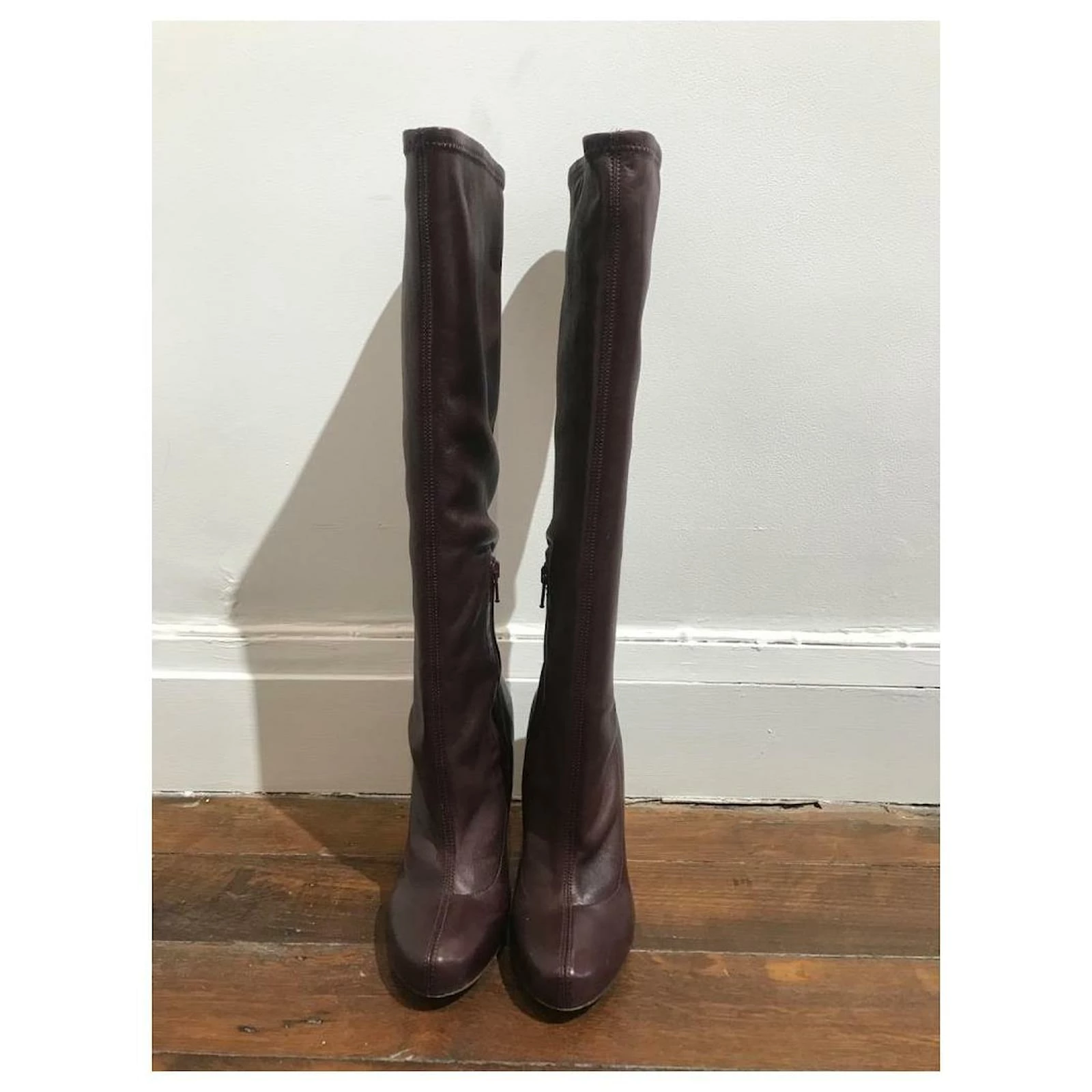 Chloé CHLOE Boots T.eu 37 Leather Dark Red 2 Chloé CHLOE Boots T.eu 37 Leather Dark Red - Image 2