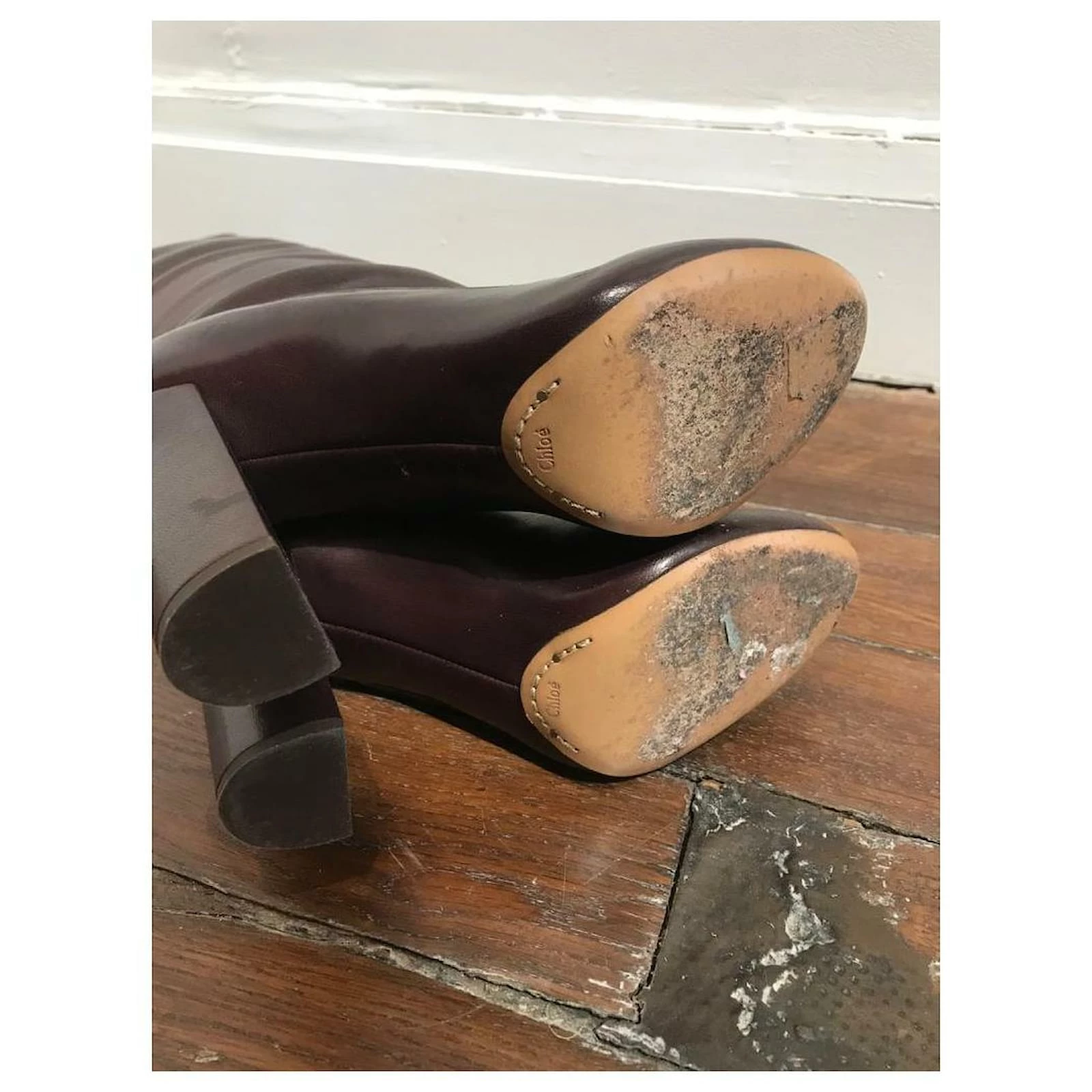 Chloé CHLOE Boots T.eu 37 Leather Dark Red 5 Chloé CHLOE Boots T.eu 37 Leather Dark Red - Image 5
