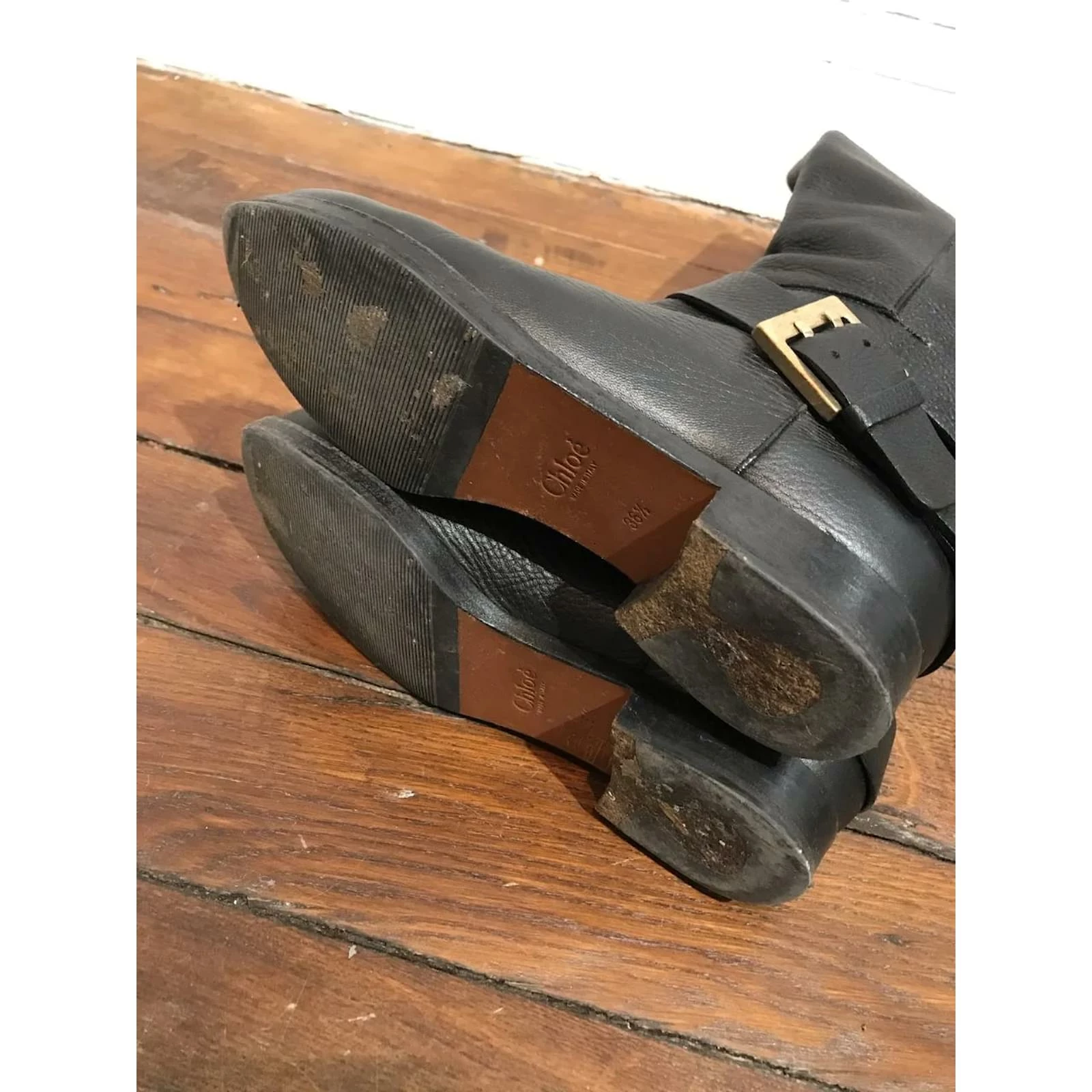 Chloé CHLOE Boots T.eu 36.5 Leather Black 6 Chloé CHLOE Boots T.eu 36.5 Leather Black - Image 6