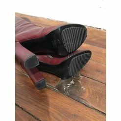 LANVIN Boots T.eu 37.5 Leather Dark Red -winter shoes Sales 2023 823623 4