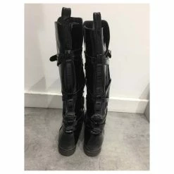 YVES SAINT LAURENT Boots T.eu 36 Patent Leather Black -winter shoes Sales 2023 823642 4