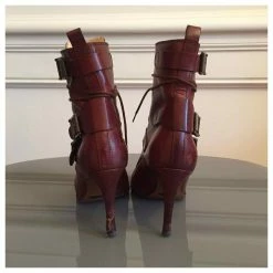 DOLCE & GABBANA Ankle Boots T.eu 39 Leather Brown -winter shoes Sales 2023 823644 4