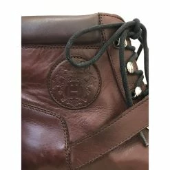 Hermès HERMES Ankle Boots T.eu 40 Leather Brown -winter shoes Sales 2023 823647 5