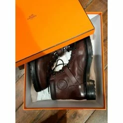 Hermès HERMES Ankle Boots T.eu 40 Leather Brown -winter shoes Sales 2023 823647 9