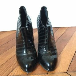 CHANEL Ankle Boots T.eu 37.5 Patent Leather Black -winter shoes Sales 2023 825904 3