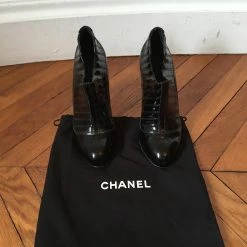 CHANEL Ankle Boots T.eu 37.5 Patent Leather Black -winter shoes Sales 2023 825904 8