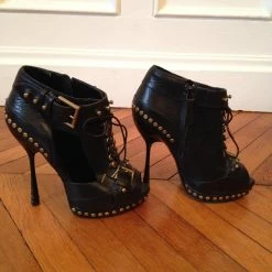 ALEXANDER MCQUEEN Ankle Boots T.eu 37 Leather Black -winter shoes Sales 2023 826181 3