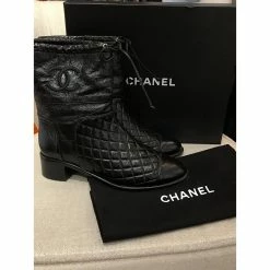 CHANEL Ankle Boots T.eu 39.5 Leather Black -winter shoes Sales 2023 827456 9