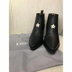 DIOR Ankle Boots T.eu 38 Leather Black -winter shoes Sales 2023 827489 8