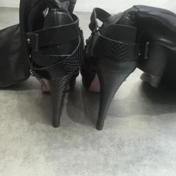 HERVE LEGER Boots T.eu 37.5 Leather Black -winter shoes Sales 2023 827694 4