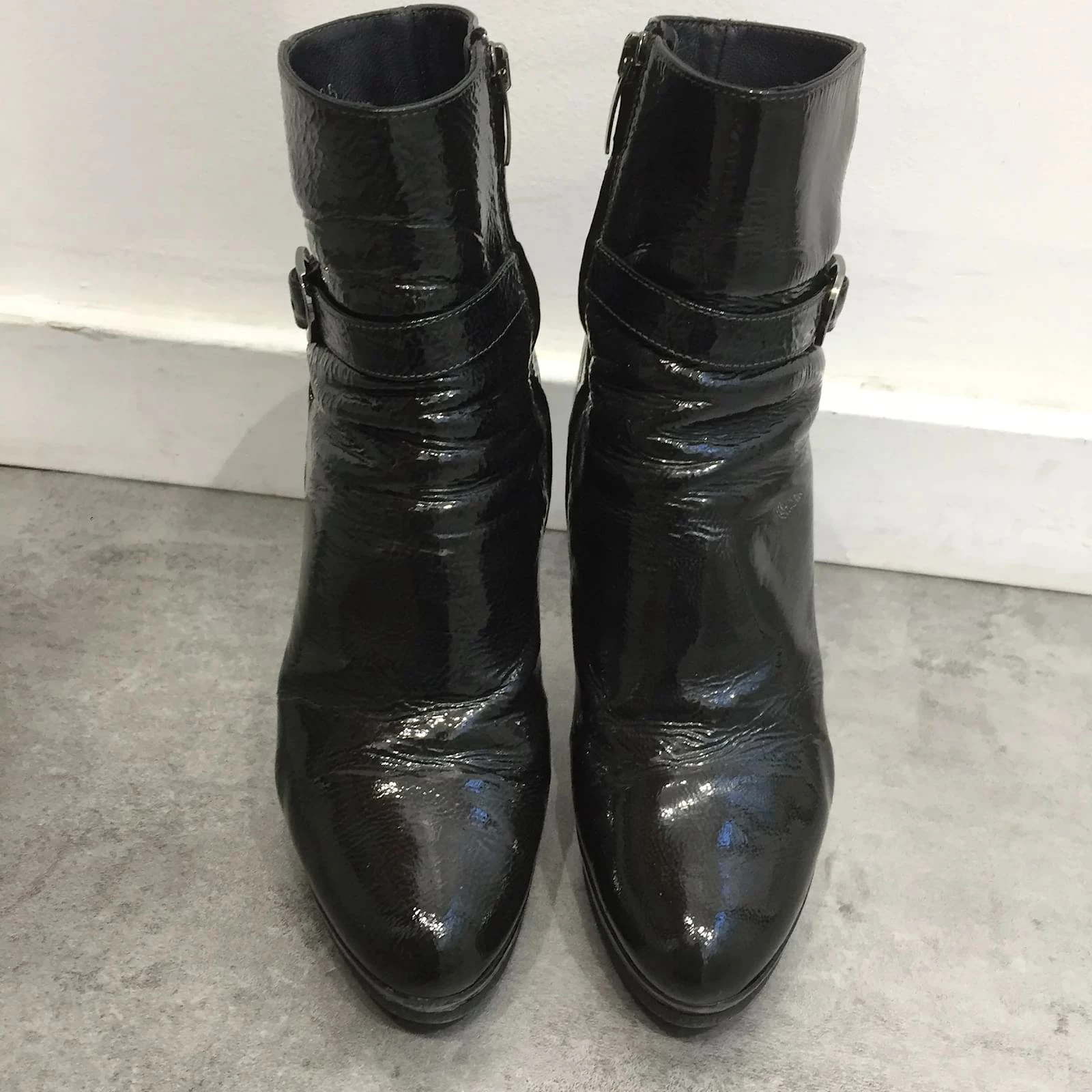 SERGIO ROSSI Ankle Boots T.eu 36.5 Patent Leather Black 2 SERGIO ROSSI Ankle Boots T.eu 36.5 Patent Leather Black - Image 2