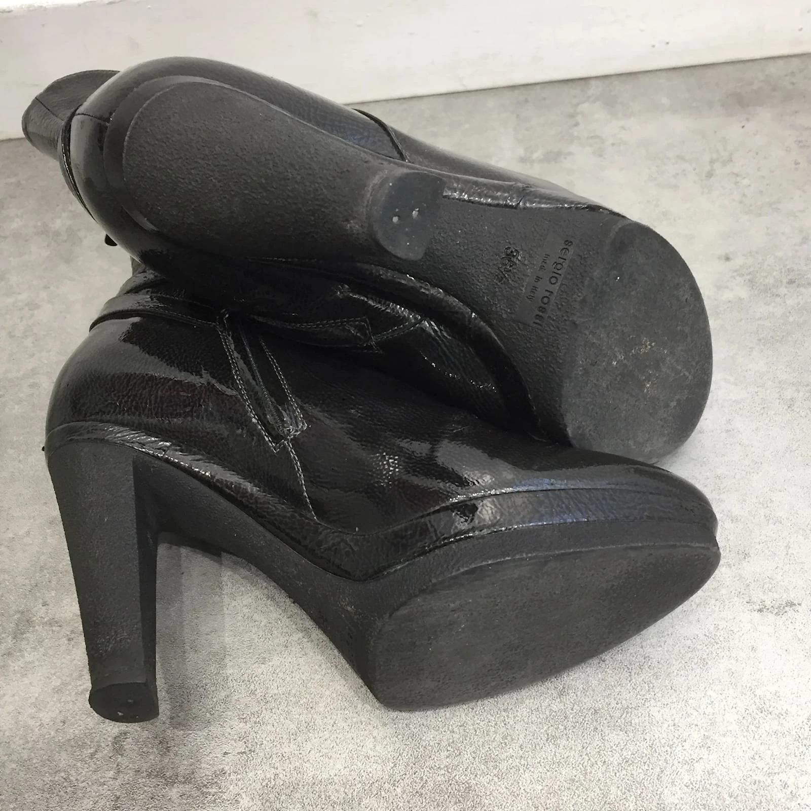 SERGIO ROSSI Ankle Boots T.eu 36.5 Patent Leather Black 4 SERGIO ROSSI Ankle Boots T.eu 36.5 Patent Leather Black - Image 4