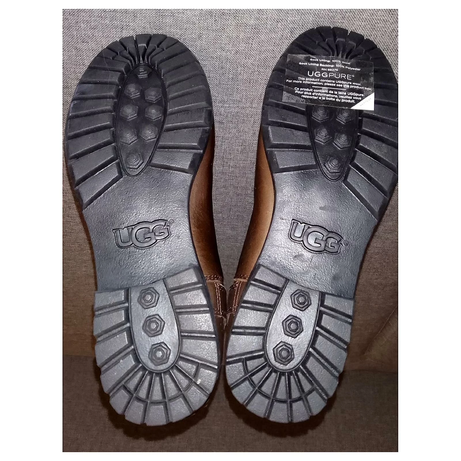 Ugg GERSHWIN Waterproof Zipped Brown Leather Shearling Boots 4 Ugg GERSHWIN Waterproof Zipped Brown Leather Shearling Boots - Image 4