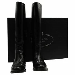 Prada Knee High Leather Boots Black 13 Prada Knee High Leather Boots Black -winter shoes Sales 2023 846308 7