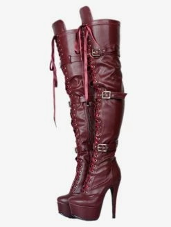 Sexy Thigh High Boots Women's Black Platform Faux Fur Buckle Detail Over Knee High Heel Boots -winter shoes Sales 2023 84986bb7 e526 43bf a6b0 769e2b5dc29d