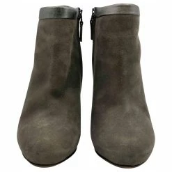 Fendi Dark Grey Ankle Boots With Pewter Leather & Metal Trim -winter shoes Sales 2023 852017 3