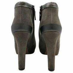 Fendi Dark Grey Ankle Boots With Pewter Leather & Metal Trim -winter shoes Sales 2023 852017 4