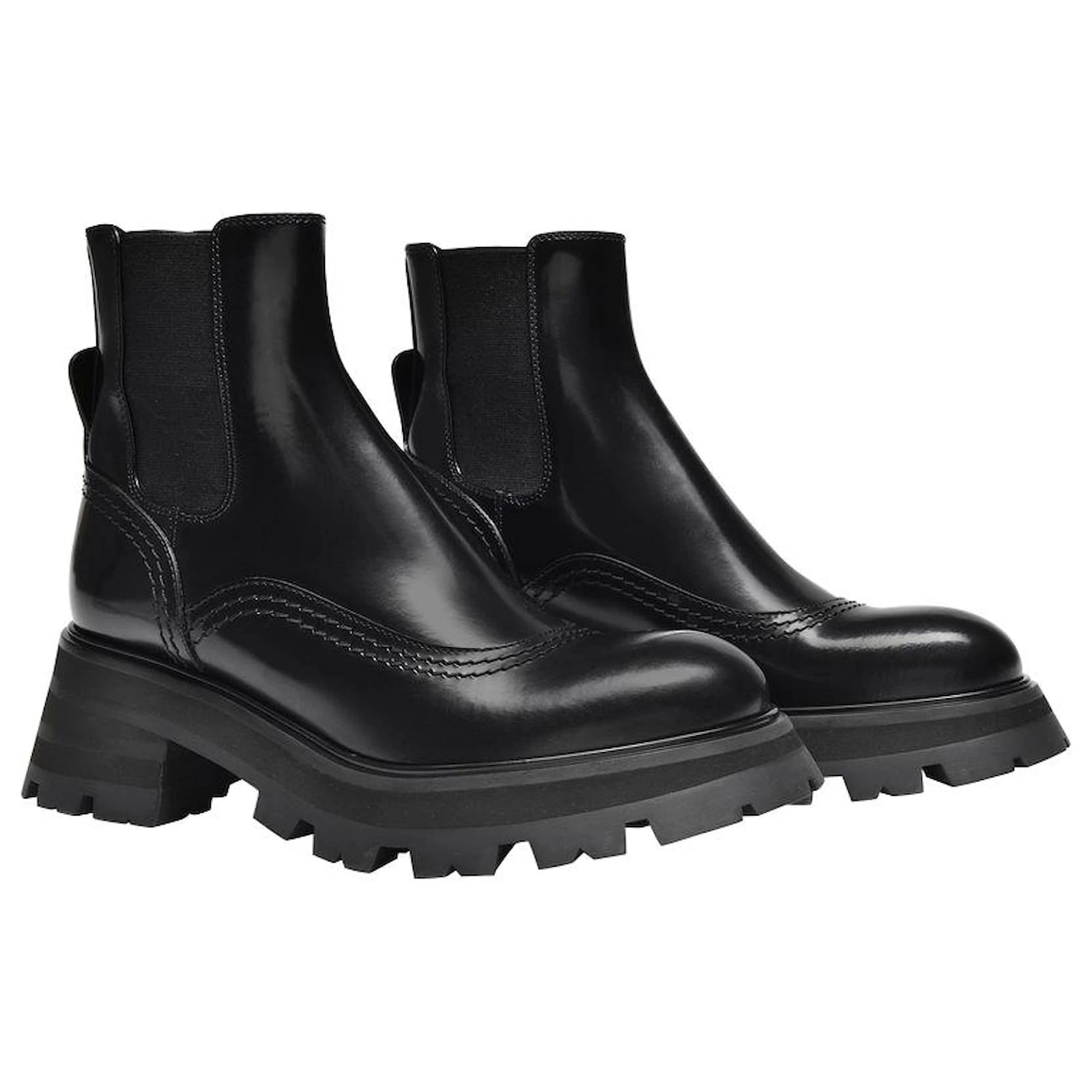 Alexander Mcqueen Upper And Ru Ankle Boots In Black Leather 2 Alexander Mcqueen Upper And Ru Ankle Boots In Black Leather - Image 2