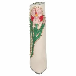 Gucci Flower Intarsia Leather Boots White -winter shoes Sales 2023 856197 4