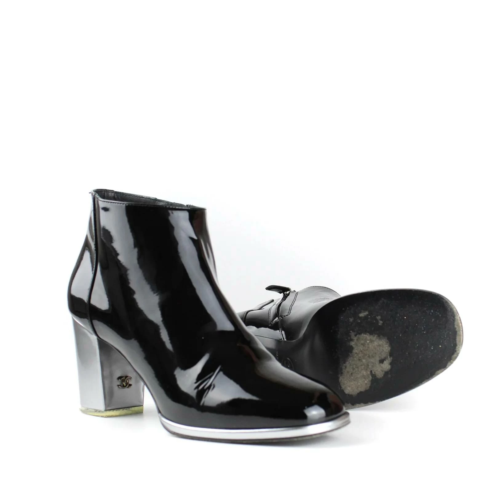 CHANEL Boots T.eu 38 Leather Black 2 CHANEL Boots T.eu 38 Leather Black - Image 2