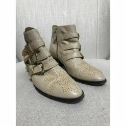 Chloé CHLOE Ankle Boots T.eu 37.5 Leather Beige -winter shoes Sales 2023 859993 4