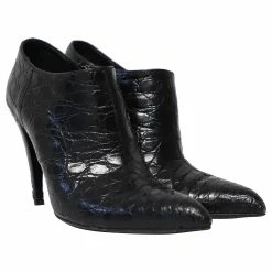Prada High Heel Ankle Boots In Black Leather -winter shoes Sales 2023 861758 5