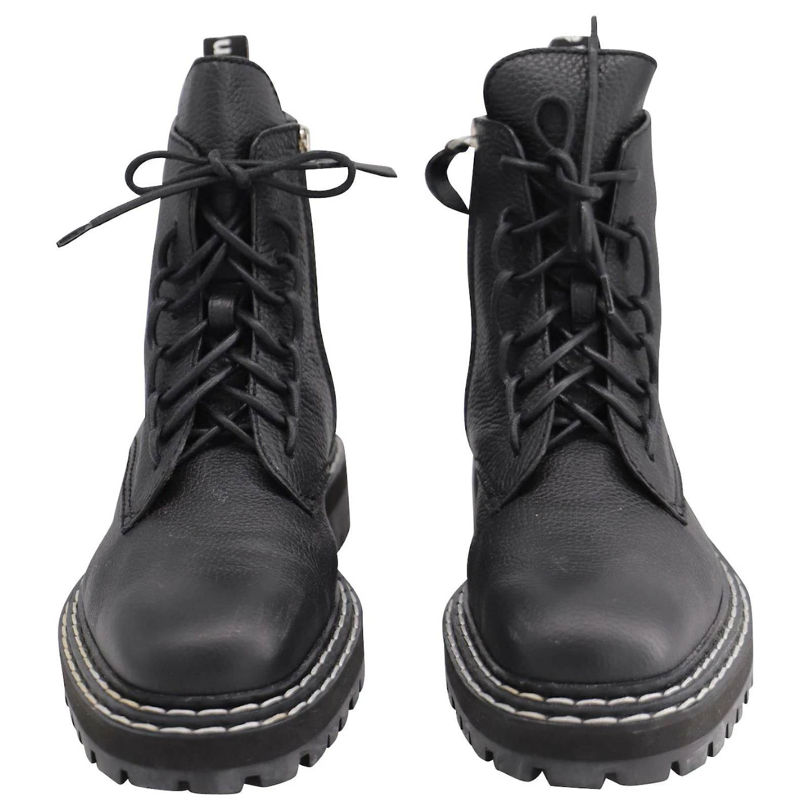 Proenza Schouler Lace Up Ankle Boots In Calfskin Leather Black 3 Proenza Schouler Lace Up Ankle Boots In Calfskin Leather Black - Image 3