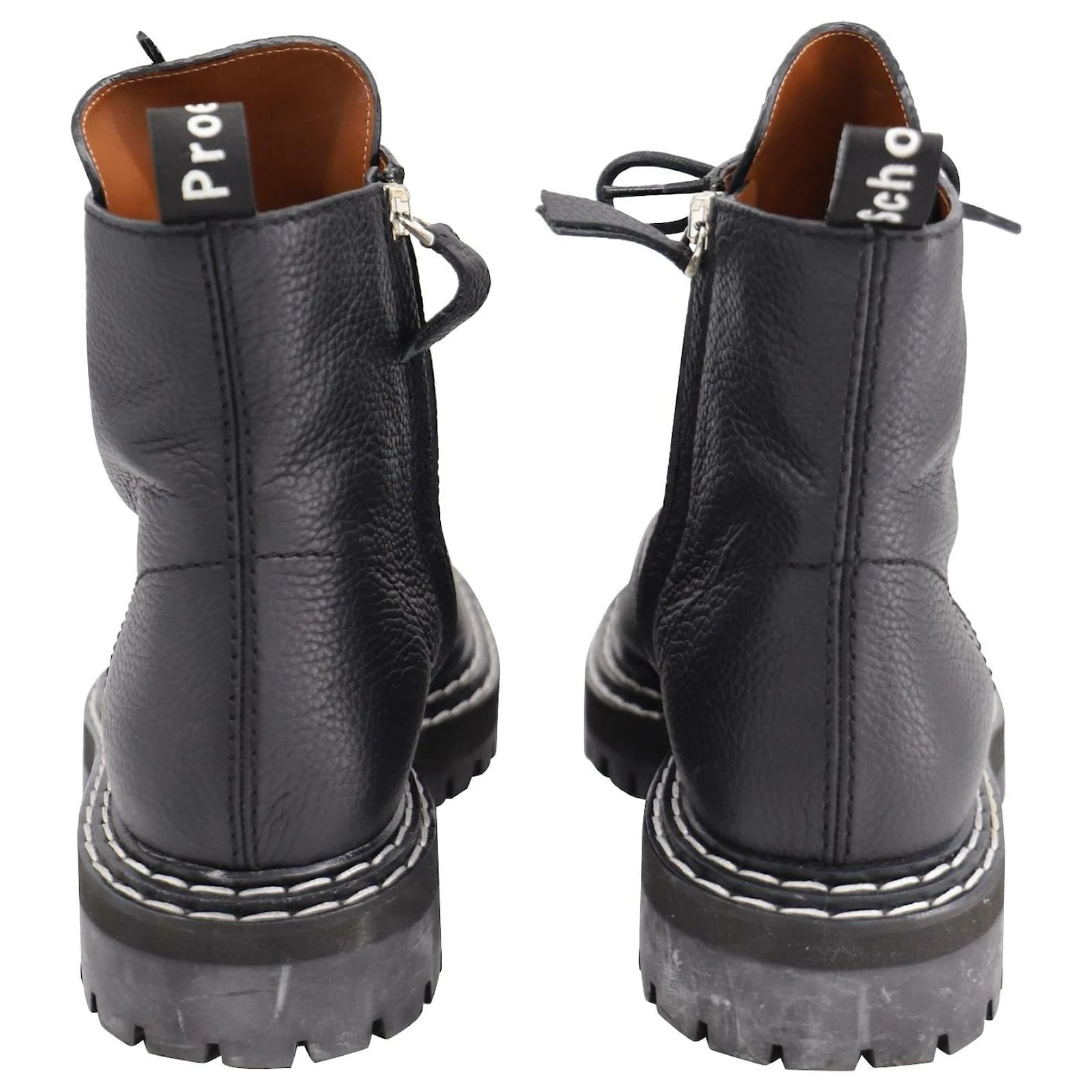 Proenza Schouler Lace Up Ankle Boots In Calfskin Leather Black 5 Proenza Schouler Lace Up Ankle Boots In Calfskin Leather Black - Image 5