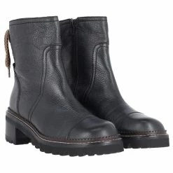 Chloé See By Chloe Ankle Boots In Black Textured Leather -winter shoes Sales 2023 863413 3