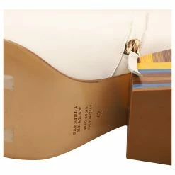 Gabriela Hearst Ankle Boots With Multicolor Heels In White Leather -winter shoes Sales 2023 863450 7