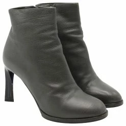 Jil Sander Ankle Boots In Dark Grey Leather -winter shoes Sales 2023 863518 3