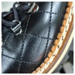 Chanel Black Leather Lace Up Boots -winter shoes Sales 2023 864707 5