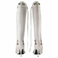 Cagole H90 Boots - Balenciaga - Leather - White -winter shoes Sales 2023 865315 3