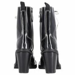 Acne Studios Laced-Up Combat Boots In Black Patent Leather -winter shoes Sales 2023 868663 4