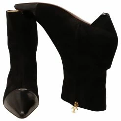 Tod's Pointed Toe Cap Ankle Boots In Black Suede And Leather -winter shoes Sales 2023 868700 4