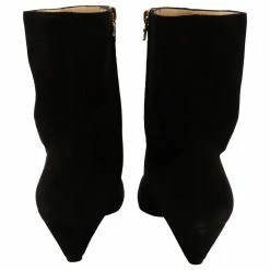 Tod's Pointed Toe Cap Ankle Boots In Black Suede And Leather -winter shoes Sales 2023 868700 5