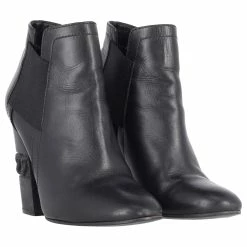 Casadei Block Heel Ankle Boots In Black Leather -winter shoes Sales 2023 869680 3